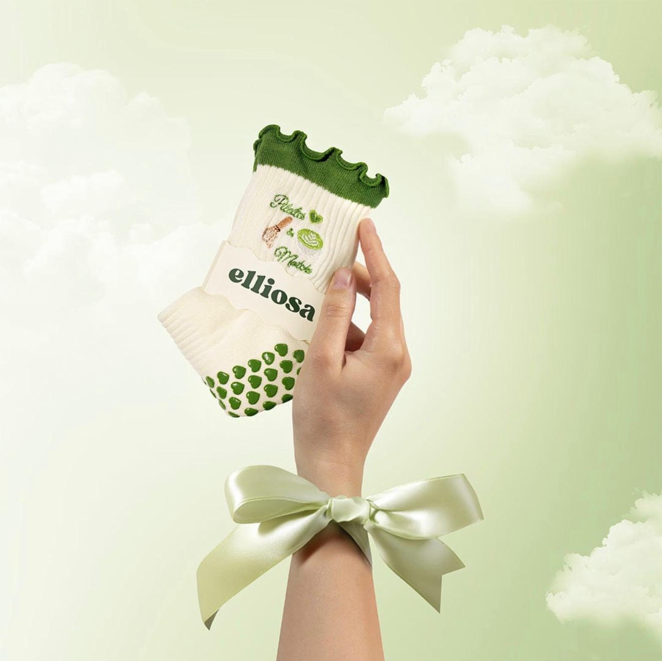 Elliosa Grip Socks-Pilates & Matcha